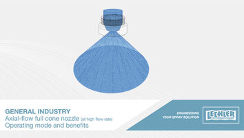 Axial-flow full cone nozzle with high flow-rate