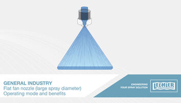 Flat fan nozzle with large spray diameter