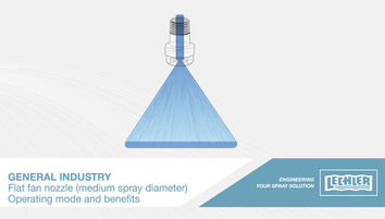 Flat fan nozzle with medium spray diameter